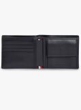 Blue Embossed Flag Leather Card And Coin Wallet  Men