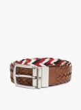 Multi Denton Reversible Woven Leather Belt  Men