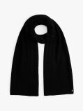Black Chic Cable Knit Fluffy Scarf  Women