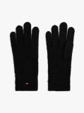 Black Hilfiger Flag Fluffy Knit Gloves  Women