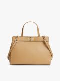 Bej Modern Geanta Satchel Cu Inchidere Turn Lock  Femei