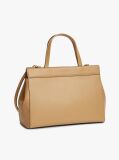 Bej Modern Geanta Satchel Cu Inchidere Turn Lock  Femei