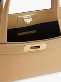 Bej Modern Geanta Satchel Cu Inchidere Turn Lock  Femei
