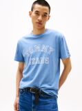 Blue Tricou College Cu Croiala Regular Si Logo Paisley  Barbati