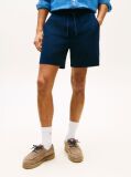 Blue Logo Relaxed Shorts With Linen  Men