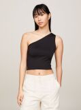Black Asymmetrical Cropped Tank Top  Women