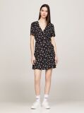 Multi Floral Print Self-Tie Wrap Mini Dress  Women