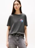 Negru Tricou Relaxat Neon  Femei