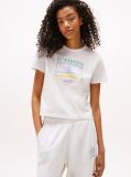 Bej Tricou Crest Regular Cu Steagul  Femei