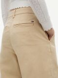Beige Wide Leg Twill Chinos  Women