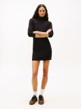 Black Slim Midi Turtleneck Jumper Dress  Women