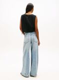 Black Side Tie Linen Blend Sleeveless Blouse  Women