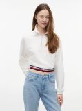White Boxy Quarter-Zip Sweatshirt  Women