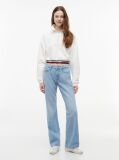 White Boxy Quarter-Zip Sweatshirt  Women