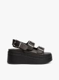Black Leather Platform Sandals  Women