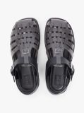 Black Jelly Chunky Cleat Fisherman Sandals  Women