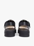 Black Jelly Chunky Cleat Fisherman Sandals  Women