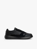 Negru Sneakers Din Piele Cu Talpa Fine-Cleat  Barbati