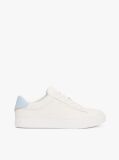 White Essential Metallic Leather Court Trainers  Women