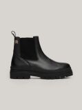 Negru Cizme Chelsea TH Monogram Din Piele  Femei