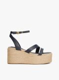 Blue Espadrile Cu Platforma Din Piele  Femei