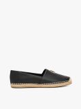 Negru Espadrile Din Piele  Femei
