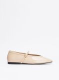 Beige Patent Leather Mary Jane Ballerinas  Women