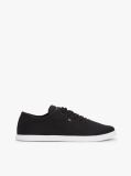 Black Canvas Flag Embroidery Trainers  Women