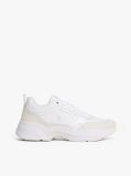 White Leather Patent Chunky Trainers  Women