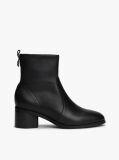 Black Leather TH Monogram Plaque Ankle Boots  Women
