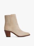 Beige Western Mid Heel Suede Chelsea  Women