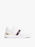 White Leather TH Monogram Plaque Trainers  Women