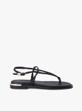 Black Leather TH Monogram Gold-Tone Heel Sandals  Women
