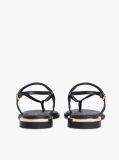 Black Leather TH Monogram Gold-Tone Heel Sandals  Women