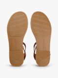 Brown Leather TH Monogram Strap Sandals  Women