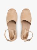 Brown Suede Ankle Strap Platform Espadrilles  Women