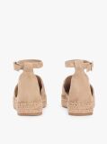 Brown Suede Ankle Strap Platform Espadrilles  Women