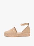 Brown Suede Ankle Strap Platform Espadrilles  Women