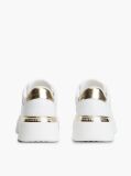 White TH Monogram Leather Platform Trainers  Women
