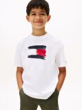 White Hilfiger Flag Crew Neck T-Shirt  Boys