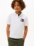 White Tommy Flag Short Sleeve Polo  Boys