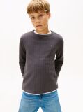 Gri Tricou Cu Maneca Lunga Din Tricotaj Waffle  Baieti