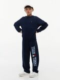 Blue Pantaloni Joggers Cu Picior Larg Si Mansete  Baieti