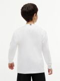 Alb T-Shirt Cu Maneca Lunga Si Logo  Baieti