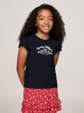 Blue Tricou Slim Fit Cu Logo Floral  Fete