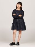 Negru Rochie Evazata Din Plasa Cu Stele Metalice   Fete