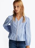 Blue Bluza Plisata Cu Dungi  Fete