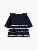 Blue Essential Frill Long Sleeve Dress  Newborn