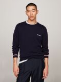 Blue Global Stripe Cuff Logo Jumper  Men