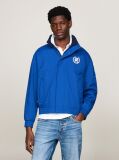 Blue Stand Collar Water Resistant Reversible Windbreaker Jacket  Men